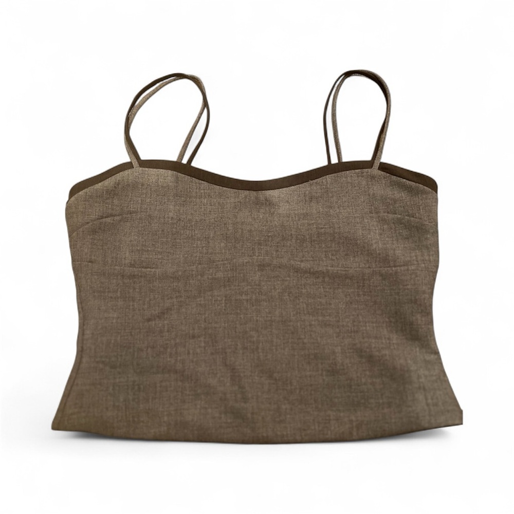 White Fox Double Strap Zip-Back Crop Top – Size M